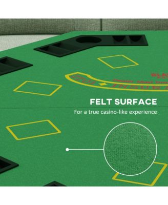 47" Foldable Poker Table 8 Player jack Game Table,
