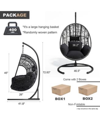 New Comming Outdoor Indoor PE wicker Swing Egg Chair Gray Color