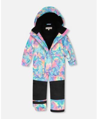 Toddler Girls One-Piece Play Snowsuit Rainbow Heart Print - Toddler|Child