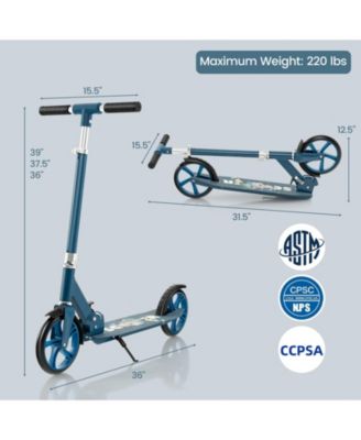 Adjustable Height Aluminum Kick Scooter for Kids and Adults