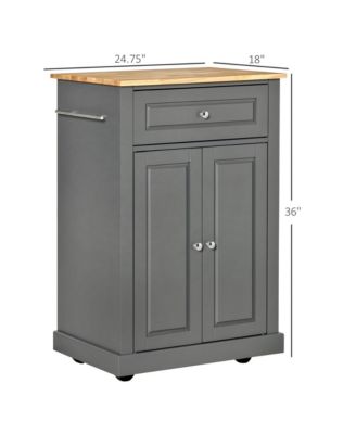 Gray Kitchen Helper: Rolling Cart with Drawer and Towel Racks