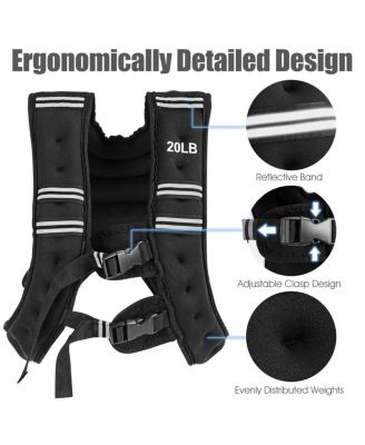 Training Weight Vest Workout Equipment with Adjustable Buckles and Mesh Bag