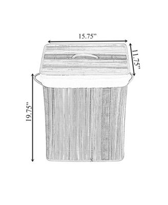 Square Coconut Sticks Collapsible Waterproof Laundry Hamper with Lid and Handles for Organizer, Clothes, Toy Durable Folder Washing Bin for Easy Carrying