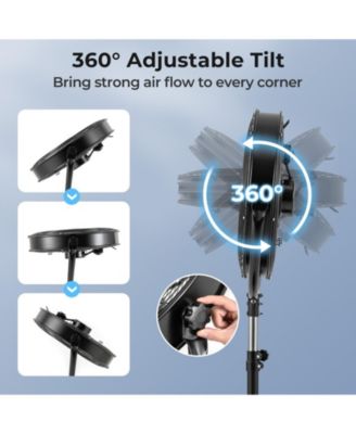 20 Inches High Velocity Pedestal Fan with 3 Speeds and Adjustable Height