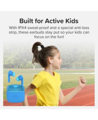 85dB Volume Limit, Built-in Mic, 6 Ear Tips, Anti-Lost Strap Easy Pairing, Gift for Kids 4-15 CareBuds Kids Wireless Earbuds