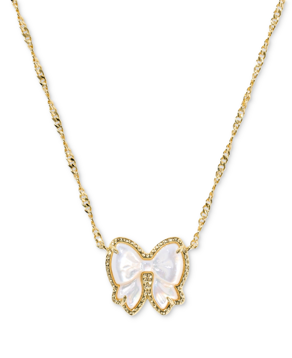 Kendra Scott Haley Bow Short Pendant Necklace, 16" + 3" Extender In Brown