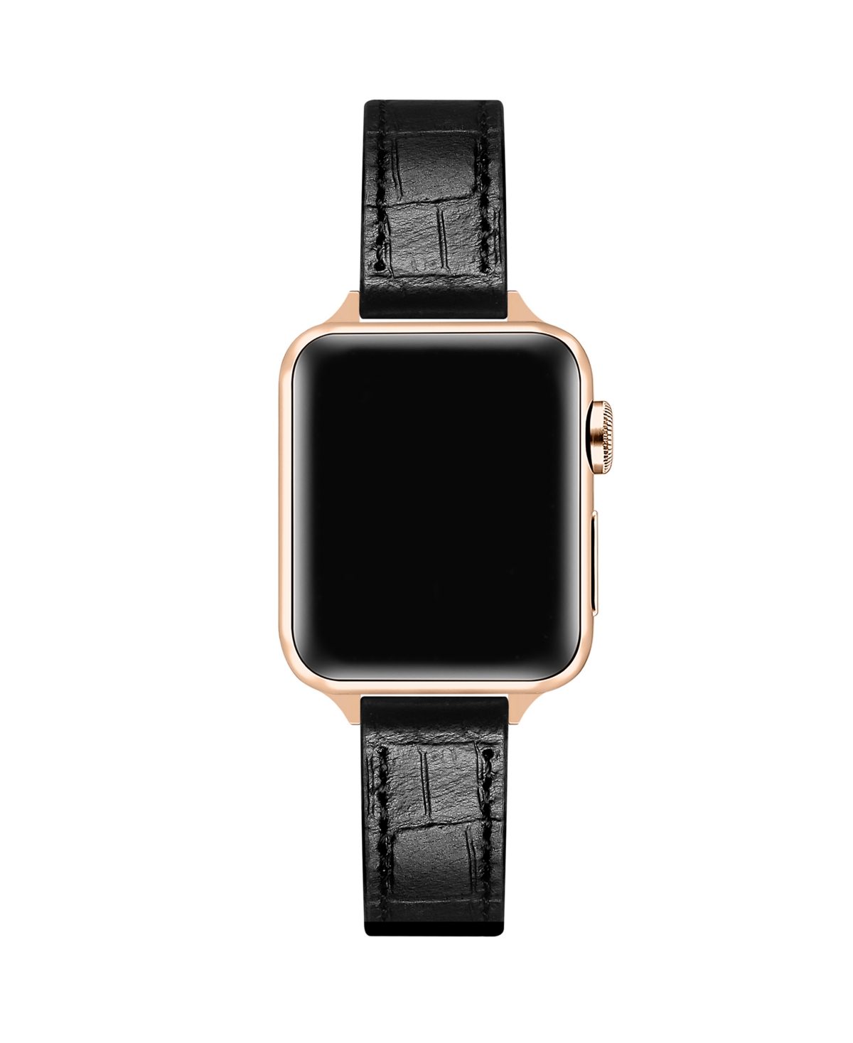 Carmen Skinny Croc Leather Band for Apple Watch - Black