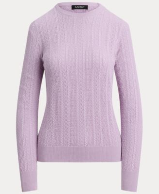 Women's Long Sleeves Pointelle-Knit Sweater