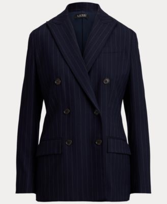 Women's Suiting-Ryen Double-Breasted Pinstripe Twill Blazer