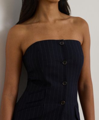 Women's Suiting-Caita Pinstripe Wool-Blend Twill Top