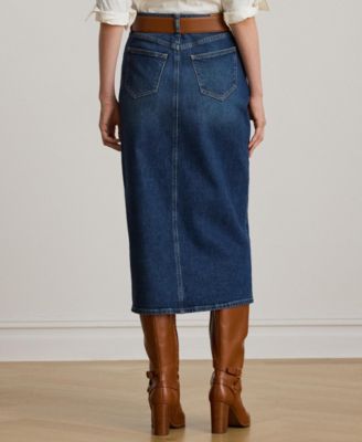 Women's Denim-Mahlan Midi Skirt