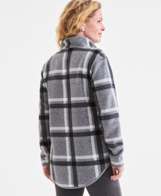 Style & Co Women's Printed Quarter-Zip Long-Sleeve Fleece