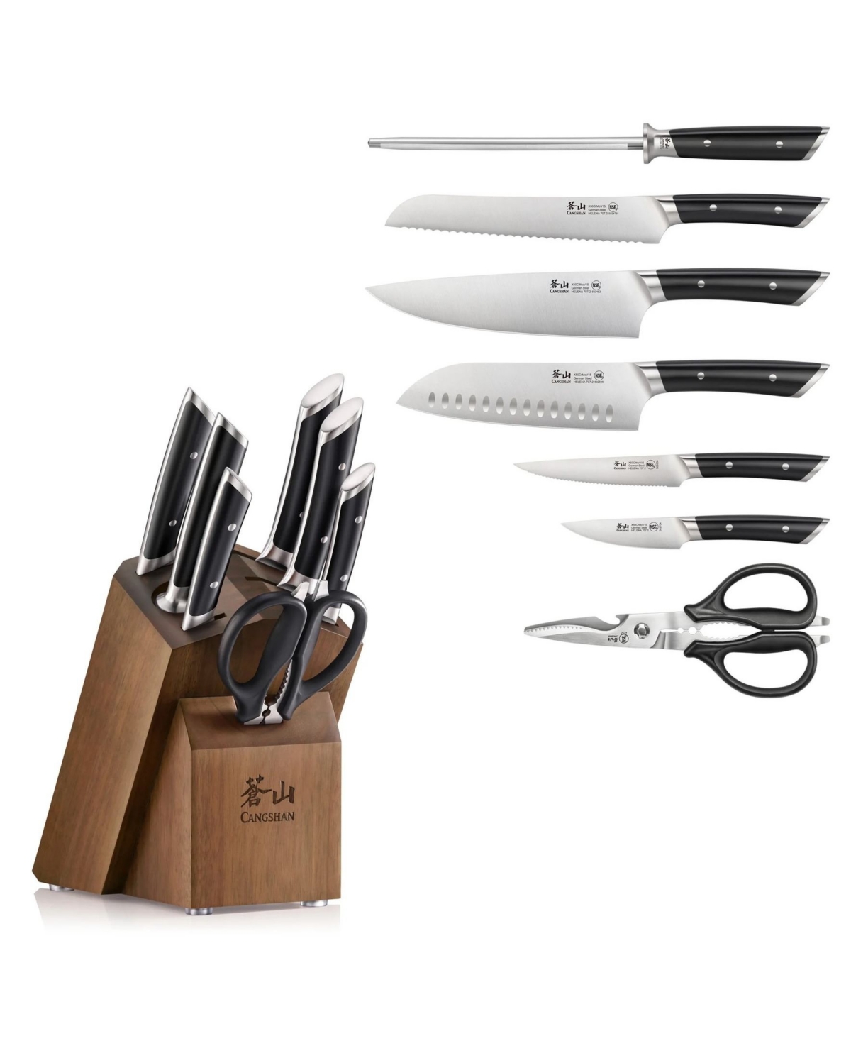 Cangshan Canghshan Helena Series 8-pc. Knife Block Set In Black