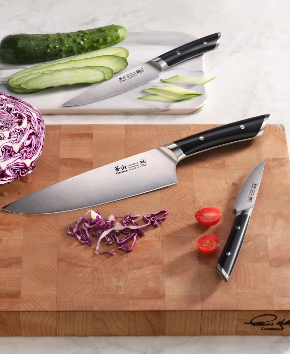 Cangshan Canghshan Helena Series 3-pc. Starter Knife Set In Black