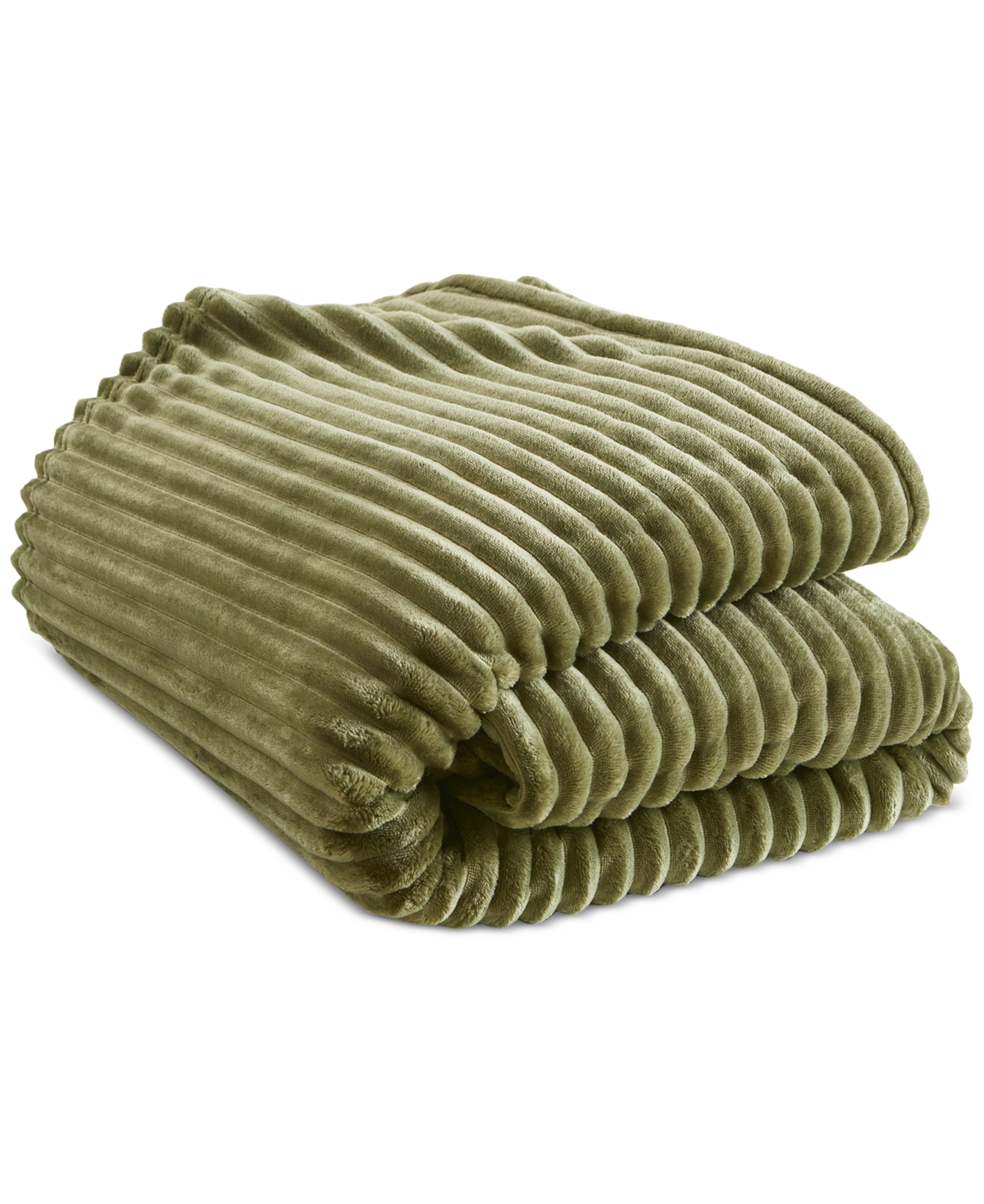 Arch Studio Ribbed Plush Blanket, King, Macy's Exclusive In Green