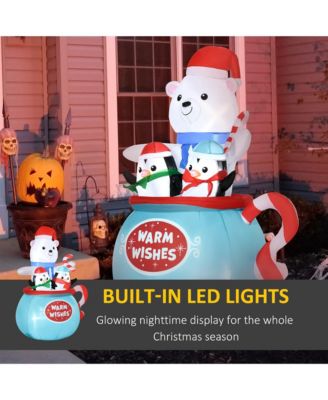 5' Inflatable Christmas Polar Bear LED Yard Holiday Decoration