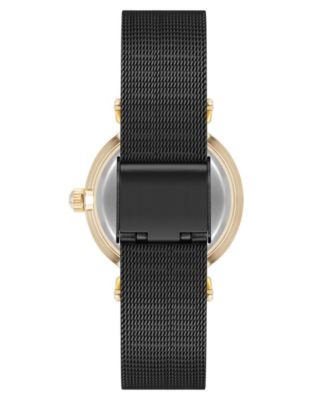 Women's Quartz Black Stainless Steel Mesh Watch, 32mm