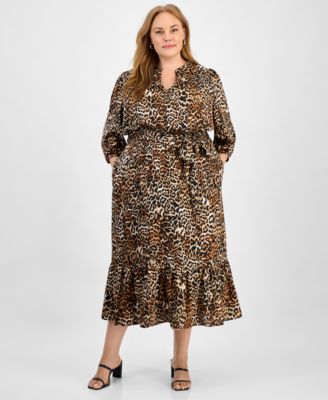 Jones New York - Plus Size Printed Elbow-Sleeve Dress