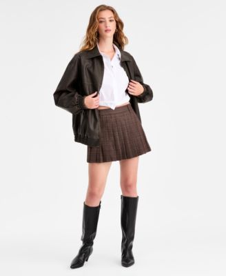 Bar III - Women's Plaid Pleated Mini Skort