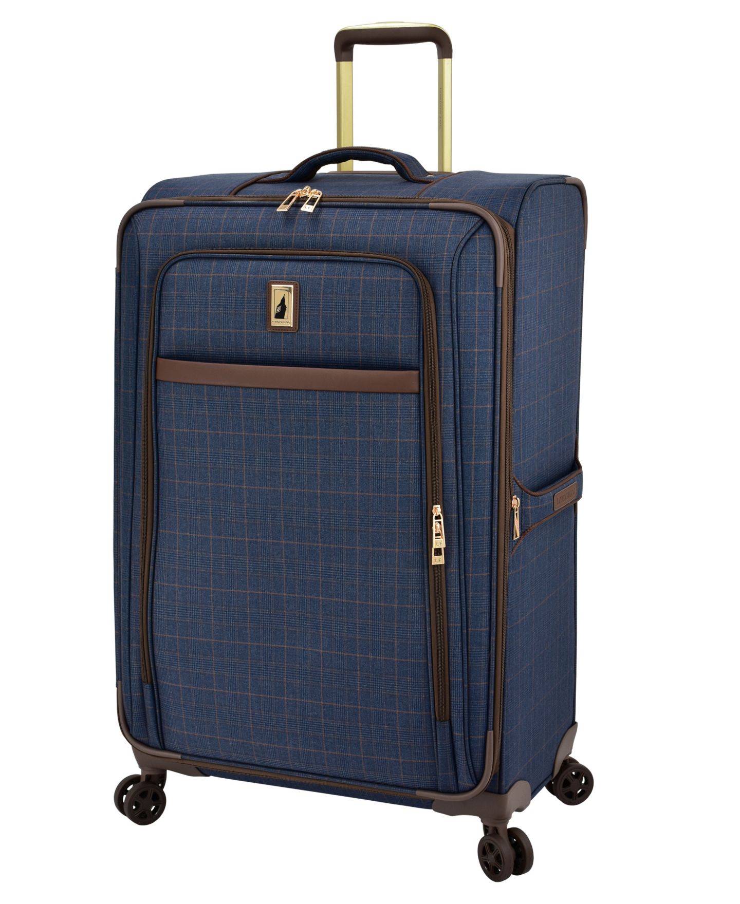 Сумка London Fog Brentwood IV 29" Spinner Softside, цвет: Полуночный синий клетчатый — фото 1