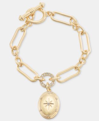 On 34th - Pav&eacute; Star Oval Locket Charm Bracelet