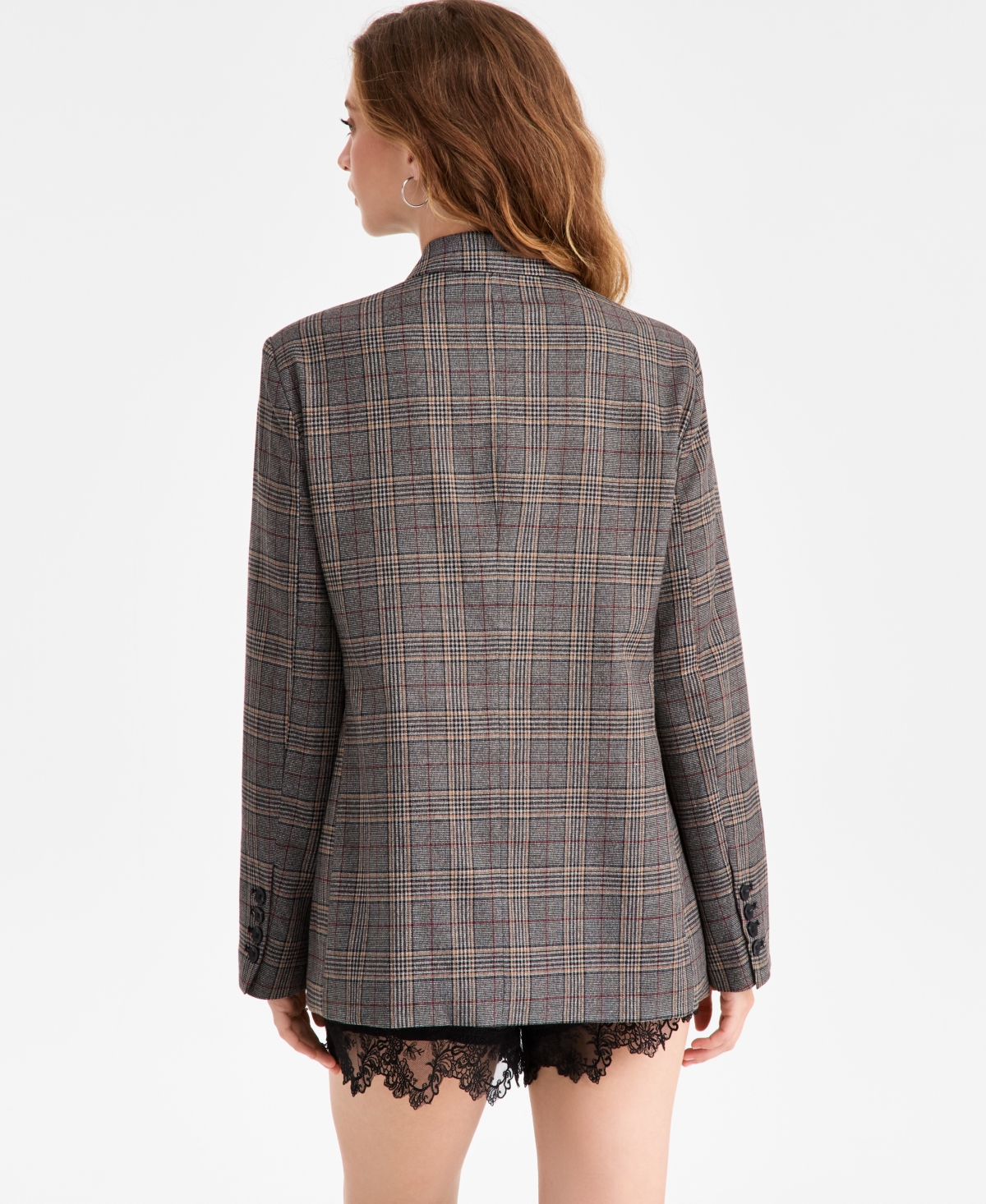 Bar Iii Women's Plaid Blazer, Macy's Exclusive In Multi