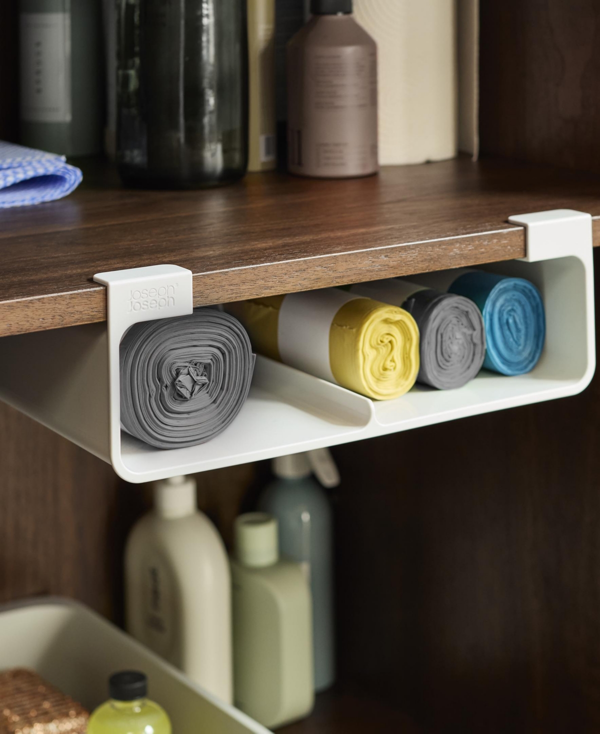 Joseph Joseph Cupboard Store Under-shelf Large Film, Foil And Bag Organizer In Gray