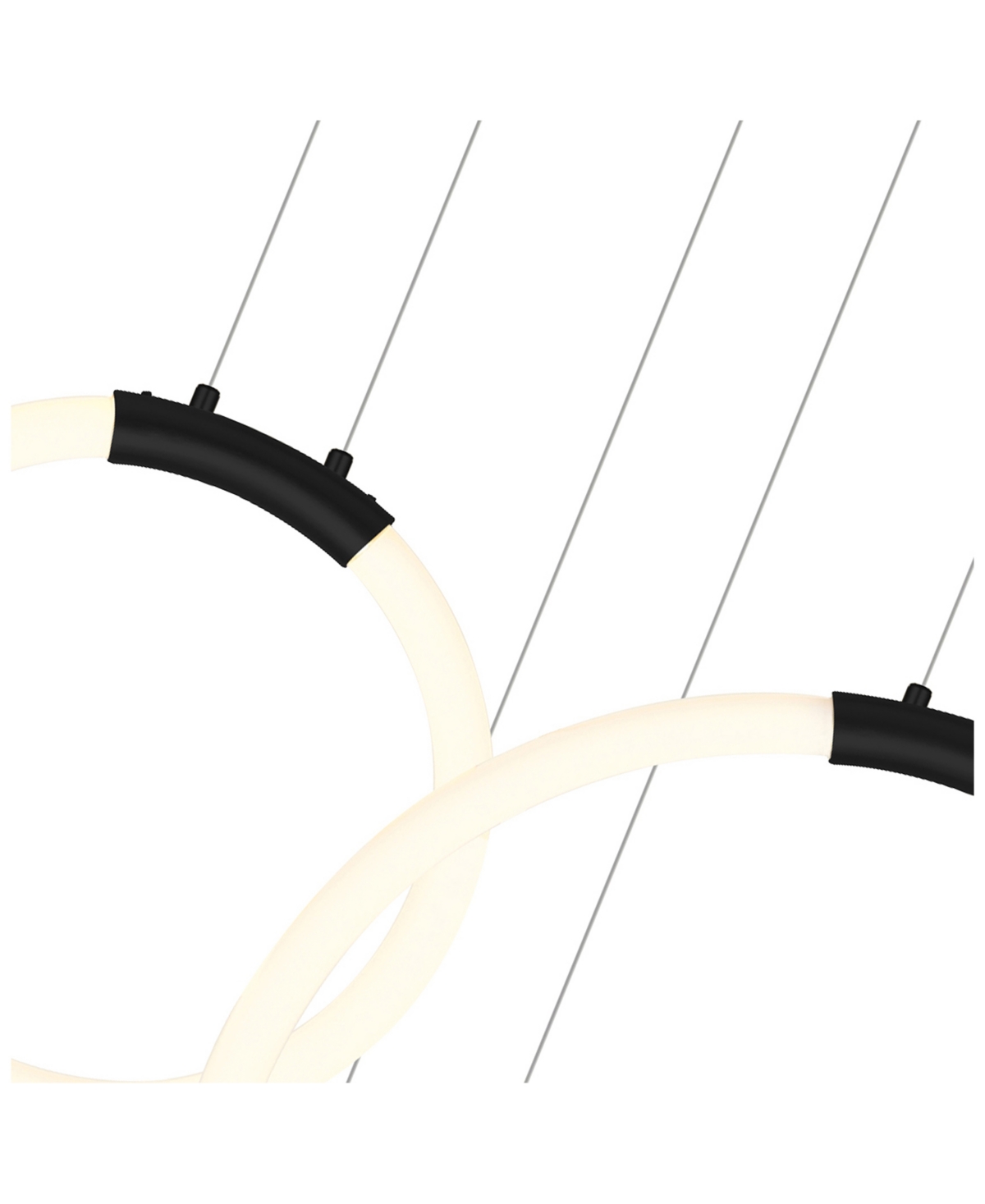 Cwi Lighting 27" Metal Hoops 5 Light Led Chandelier In Black