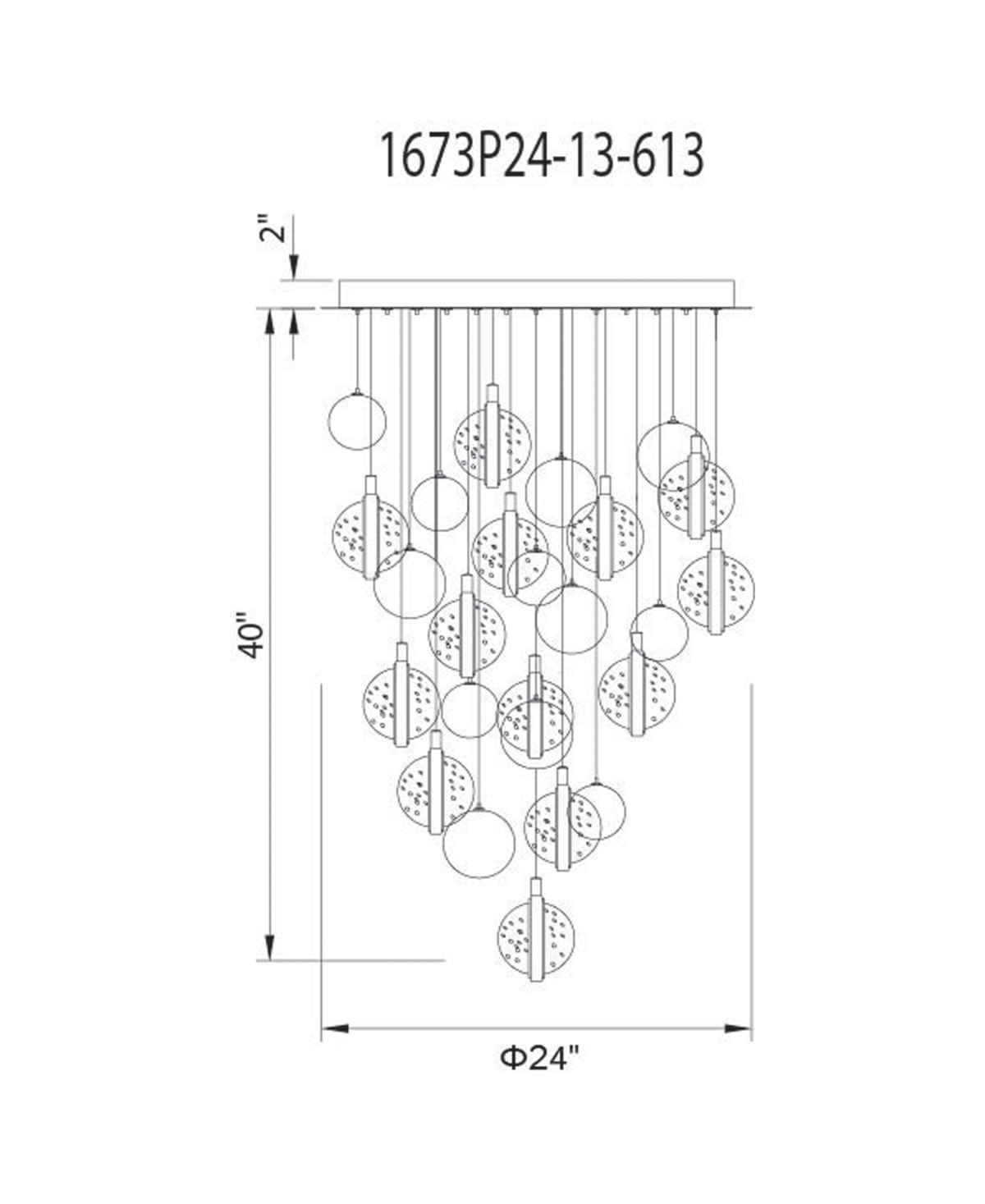 Cwi Lighting 42" Metal Salvador Led Integrated Chandelier In Silver