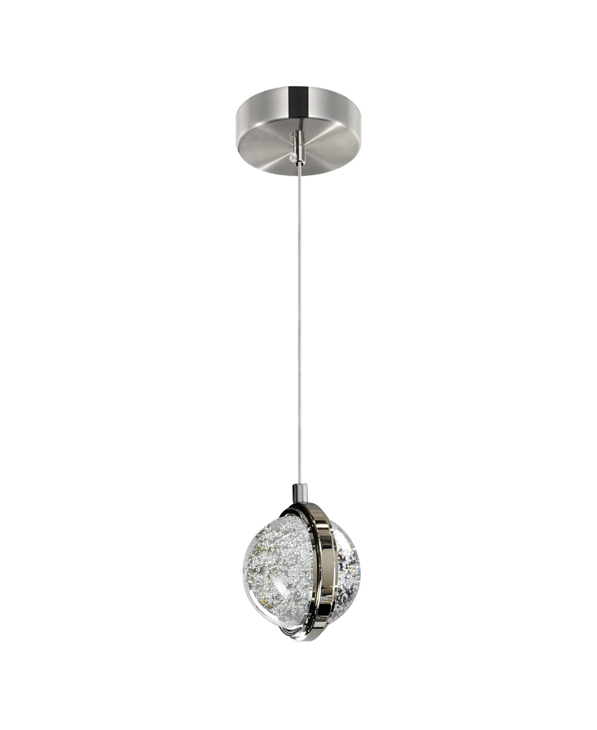 Cwi Lighting 8" Metal Salvador Led Integrated Pendant In Silver