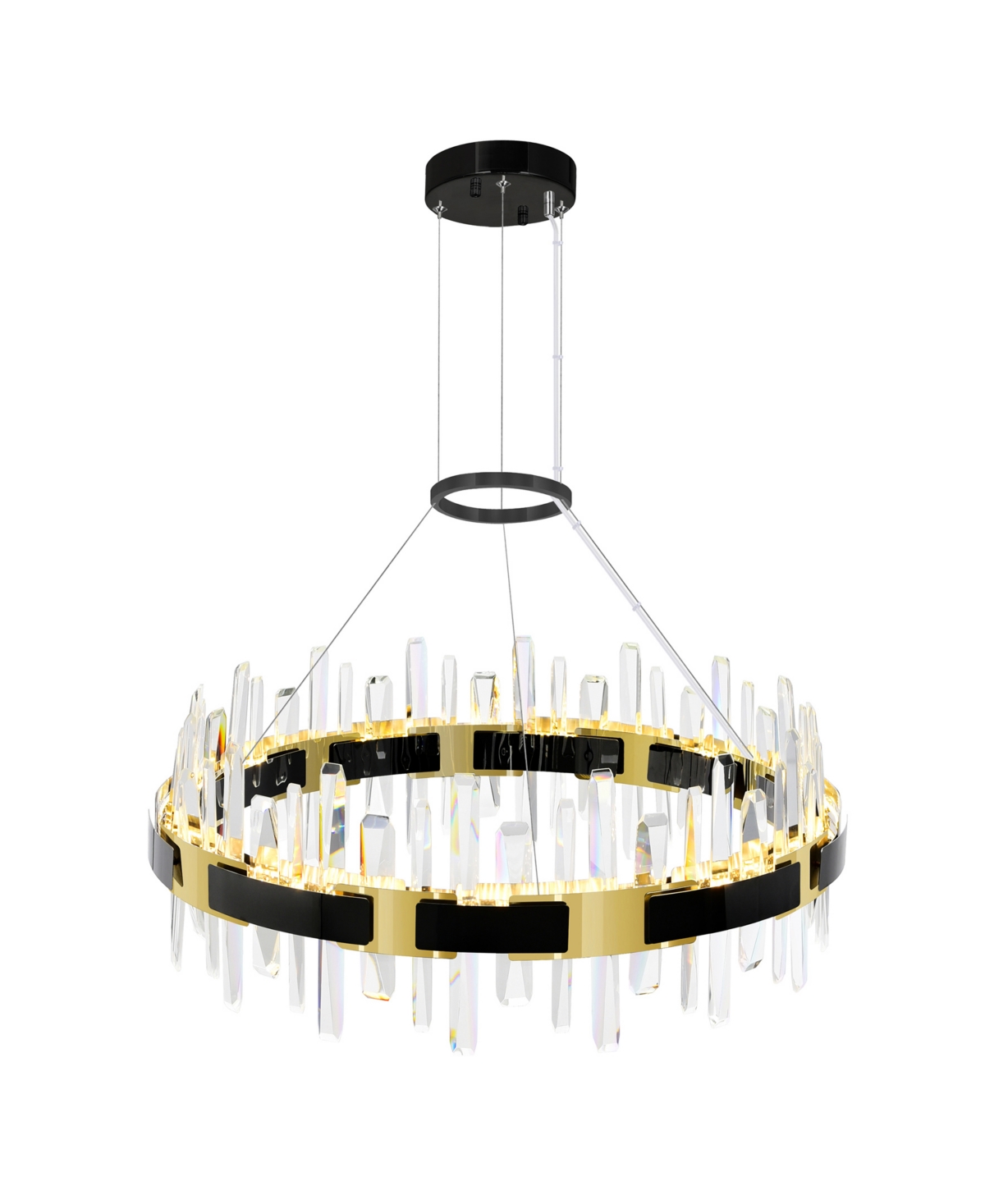 Cwi Lighting 26" Metal Aya Led Integrated Chandelier In Black