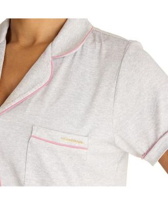 Women's BCBG MAXAZRIA Short Sleeve Notch Collar Top and Capri Pants Pajamas 2-Piece Set