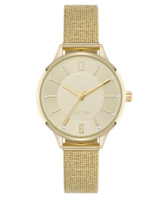 Women's Quartz Capital Gold-Tone Stainless Steel Mesh Watch, 34mm