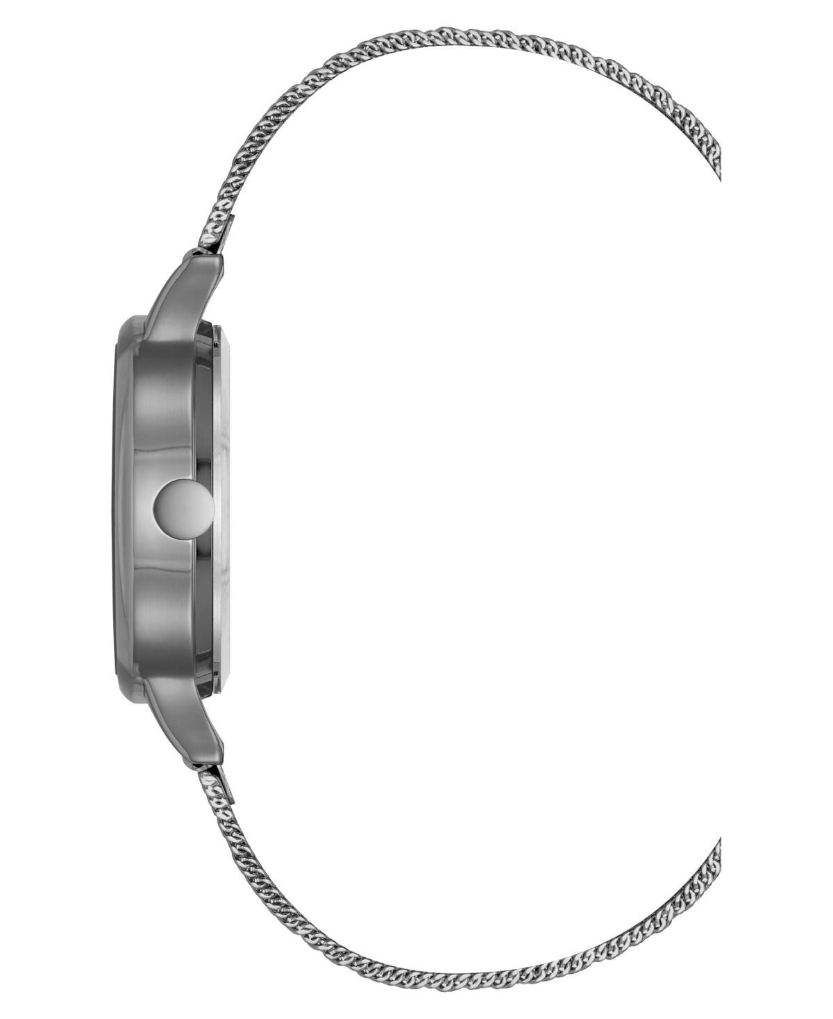 Nine West Women's Quartz Capital Gray Stainless Steel Mesh Watch, 34mm In Gray