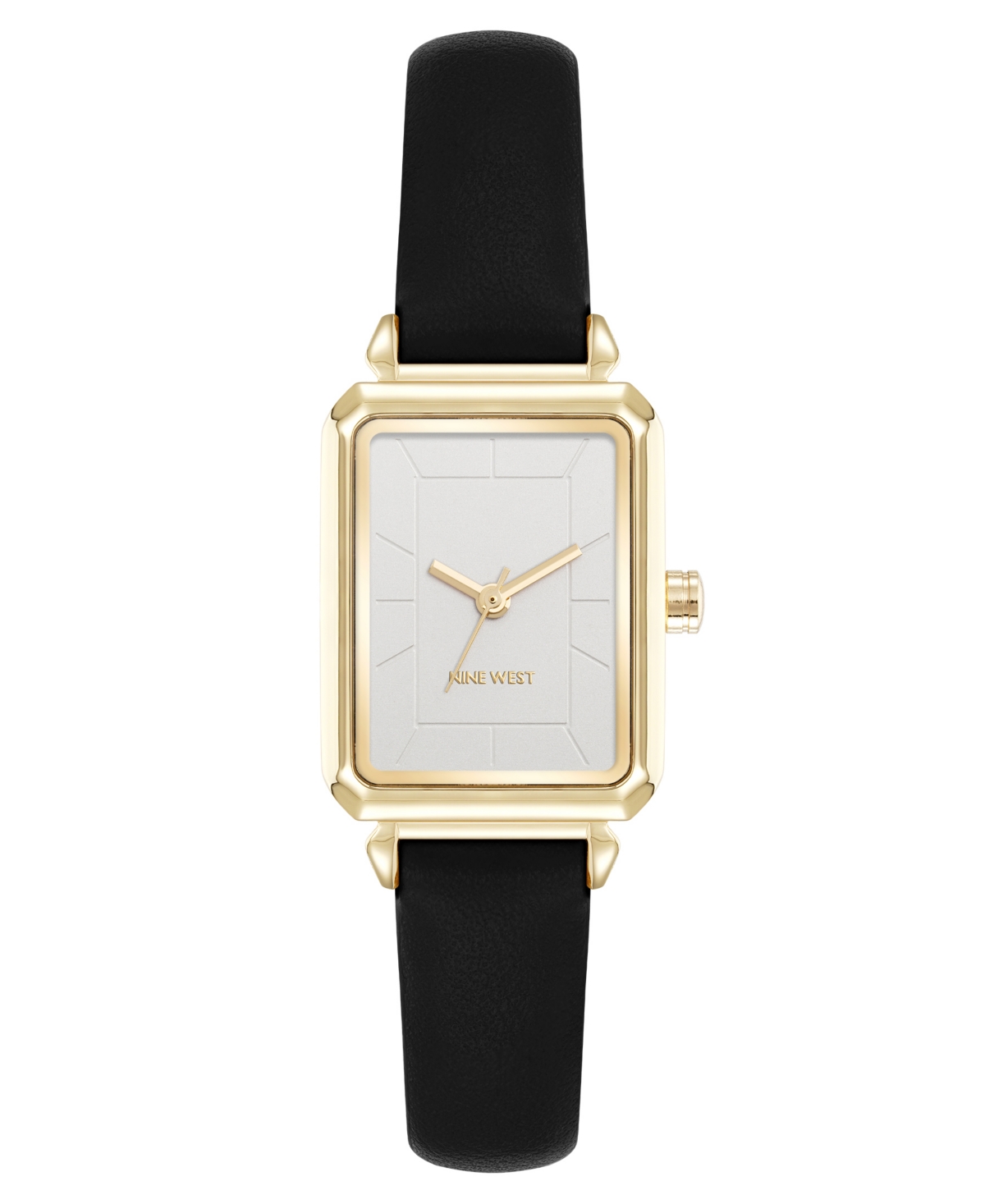 Nine West Women's Quartz Everyday Black Leather And Gold-tone Watch, 25mm In Multi
