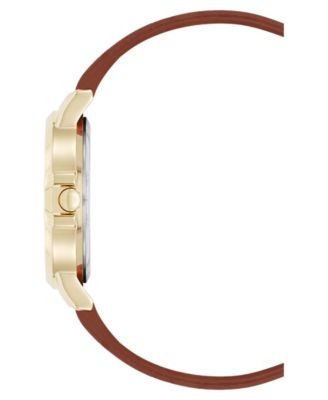 Women's Quartz Premier Brown Leather and Gold-Tone Watch, 34mm