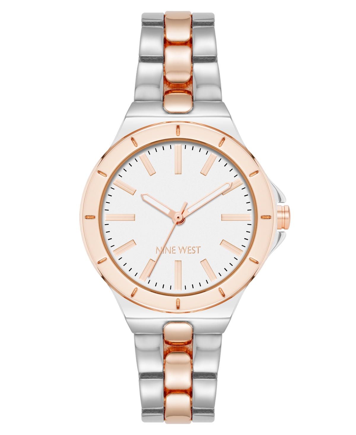 Anne Klein Women's Quartz Iconic Silver-tone And Rose Gold-tone Metal Alloy Watch, 35mm