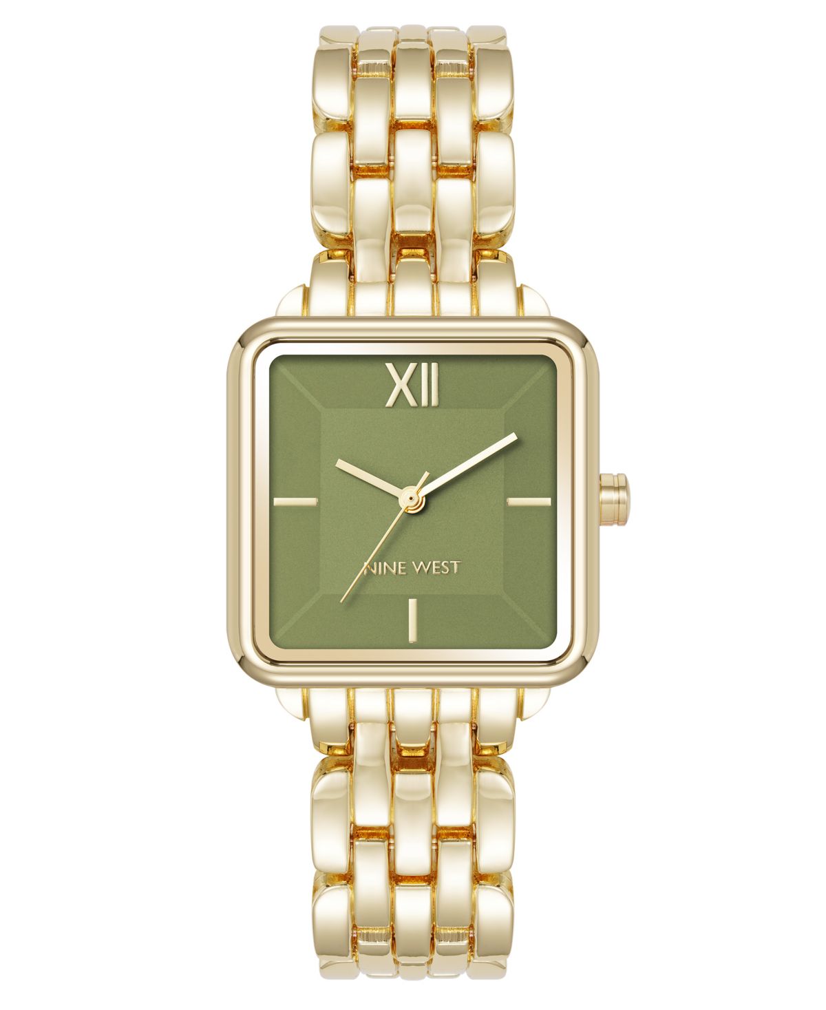 Женские кварцевые квадратные часы из оливкового и золотистого металлических сплавов, 29 мм