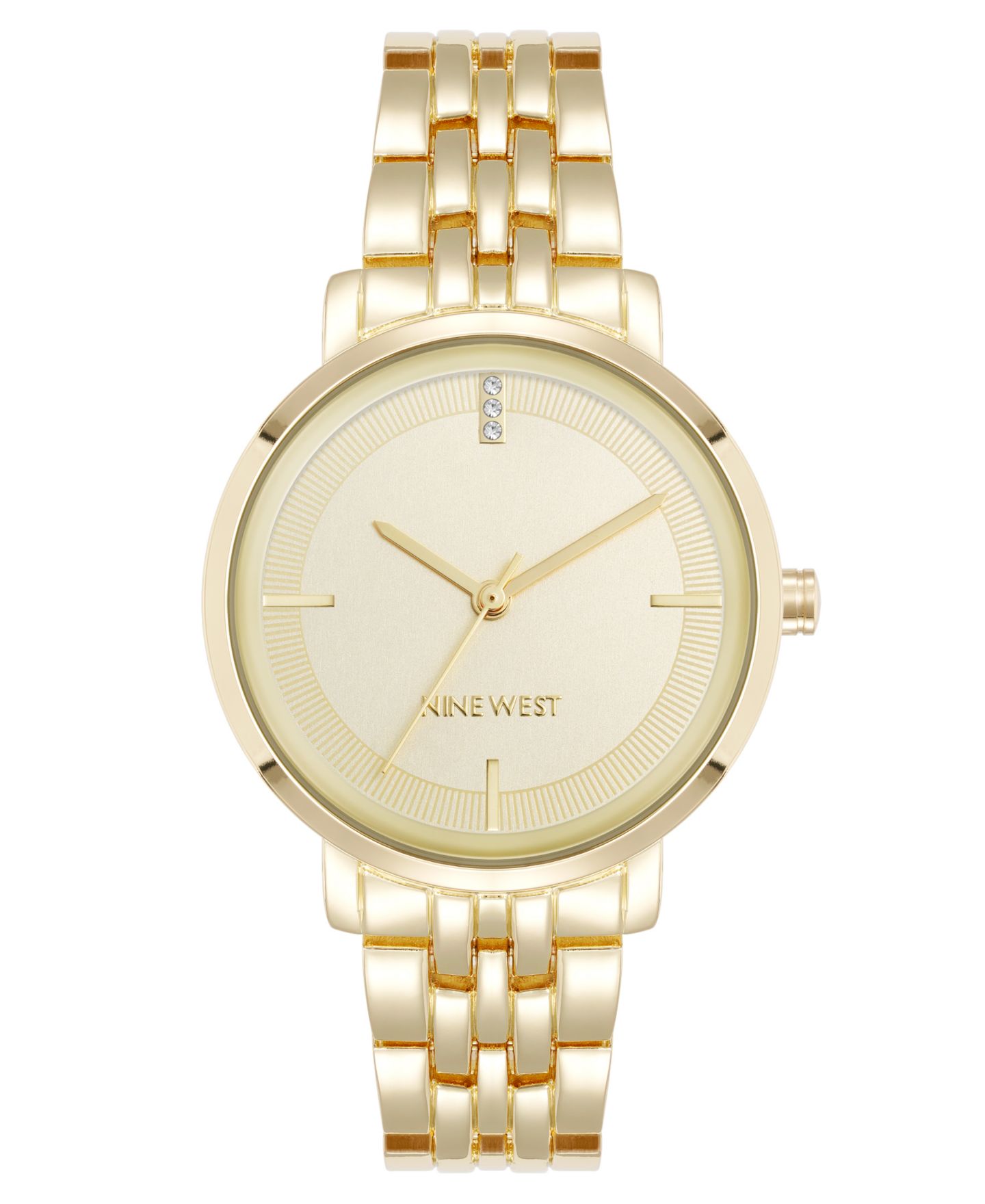Женские часы Nine West Quartz Premium Gold-Tone Metal Alloy Watch, 35mm — фото 1