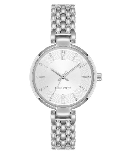 Женские часы Nine West Quartz Contemporary Silver-Tone and Gold-Tone Metal Alloy, 35mm