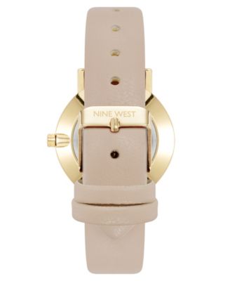 Women's Quartz Signature Ivory Leather and Gold-Tone Watch, 34mm