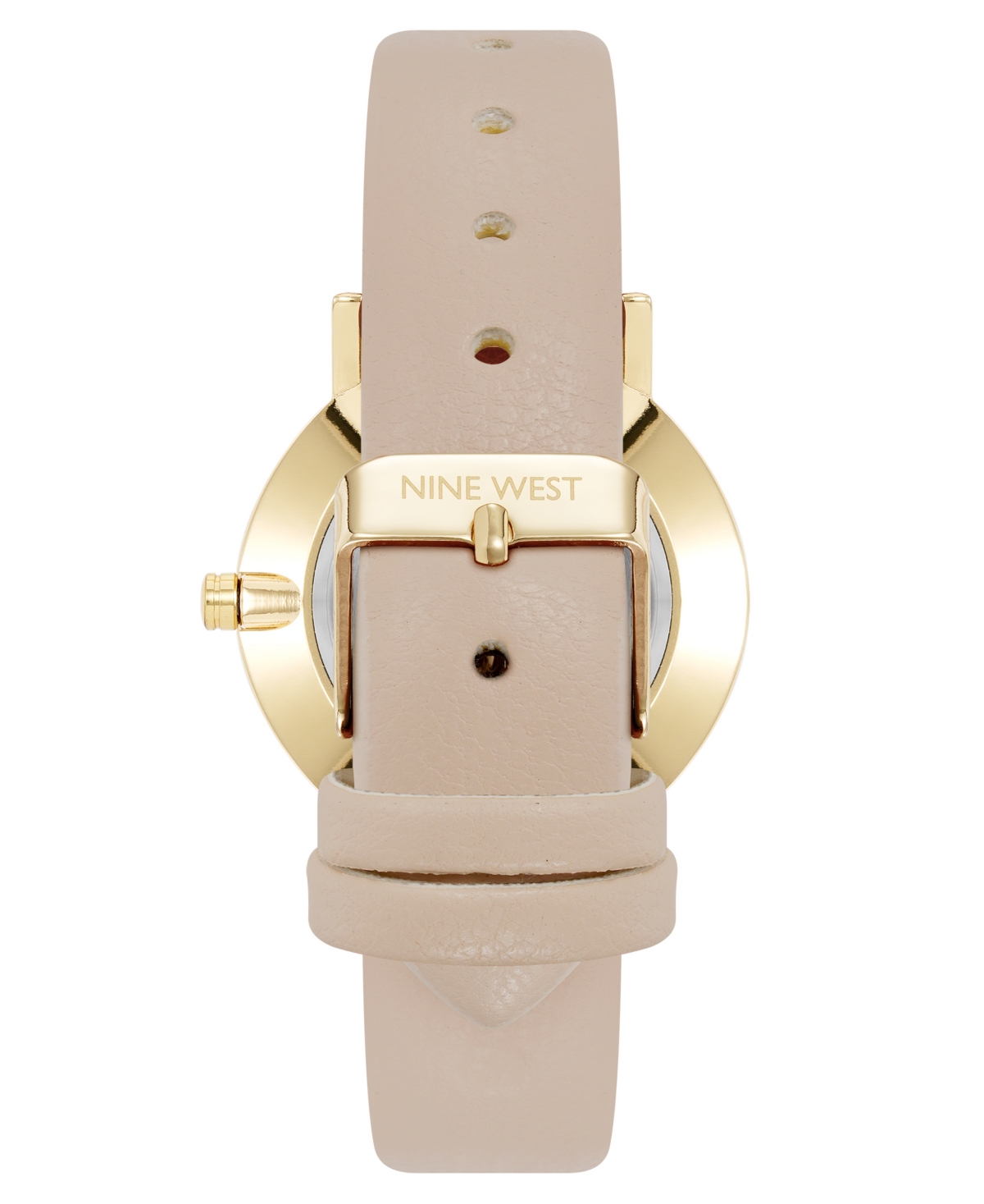 Nine West Women's Quartz Signature Ivory Leather And Gold-tone Watch, 34mm
