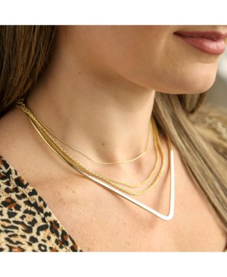 Flexible Strong 1.5MM Gold Plated .925 Sterling Silver Magic 8-Sided Snake Chain Necklace