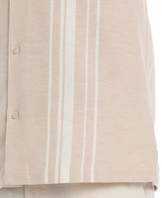 Men's Yarndye Panels Dobby Short Sleeve Button Down Shirt