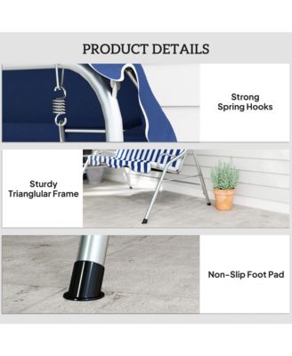 3-Person Porch Swing with Adjustable Canopy, & Stripe