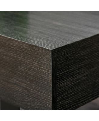 Industrial Table w/Storage Drawer & Solid Metal Frame, Dark