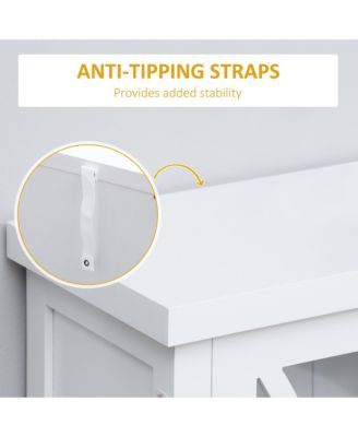 Kitchen Sideboard Storage Cabinet with Glass Door Adjustable Shelf