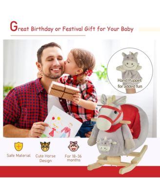 Kids Ride-On Rocking Horse Toy for Children 18-36 Months, Horse