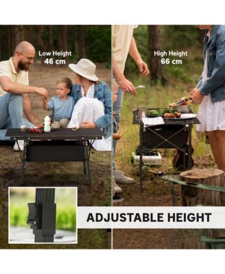 3ft Camping Table, Adjustable Height Small Folding Table,