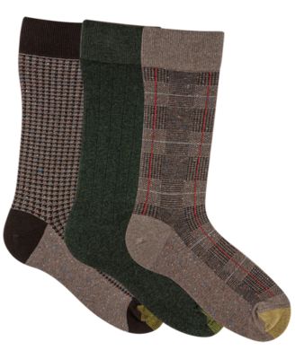 Men's 3-Pack Saville Tweed Reinforced Toe Crew Socks